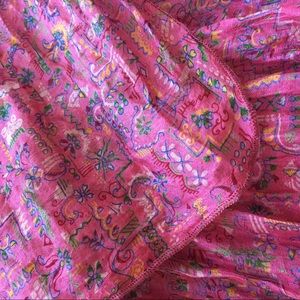 Upcycled Sari Scarf - Pink Floral